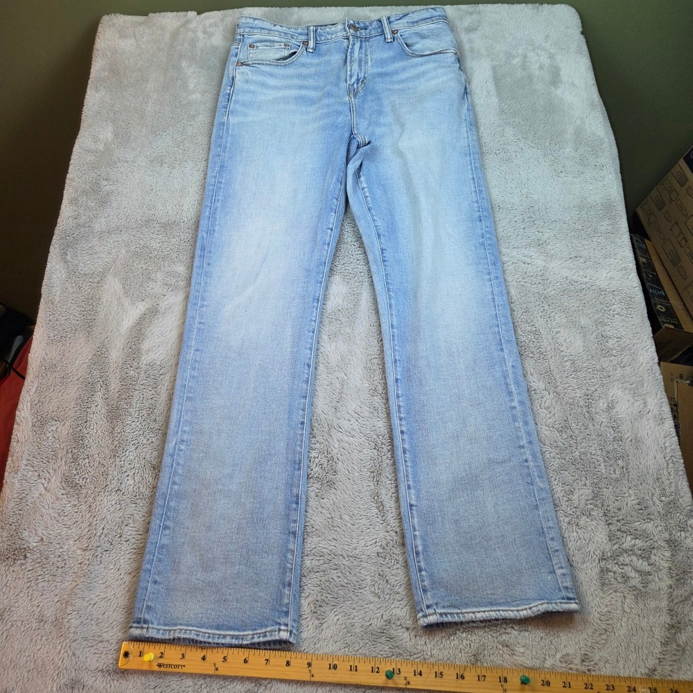 American Eagle Original‎ Bootcut Mens 32x31 Airflex+ Light Wash Denim Jeans Blue